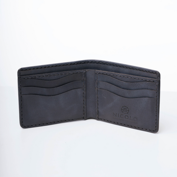 ნიკოლოს ნატურალური ტყავის საფულე, ლურჯი