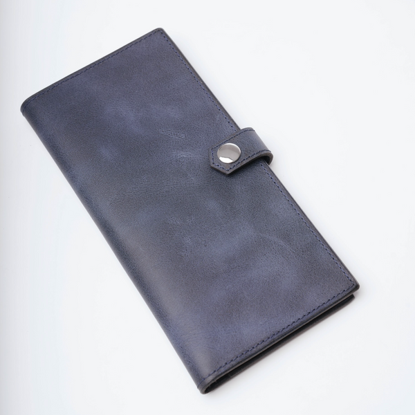 ნიკოლოს ნატურალური ტყავის საფულე, ლურჯი