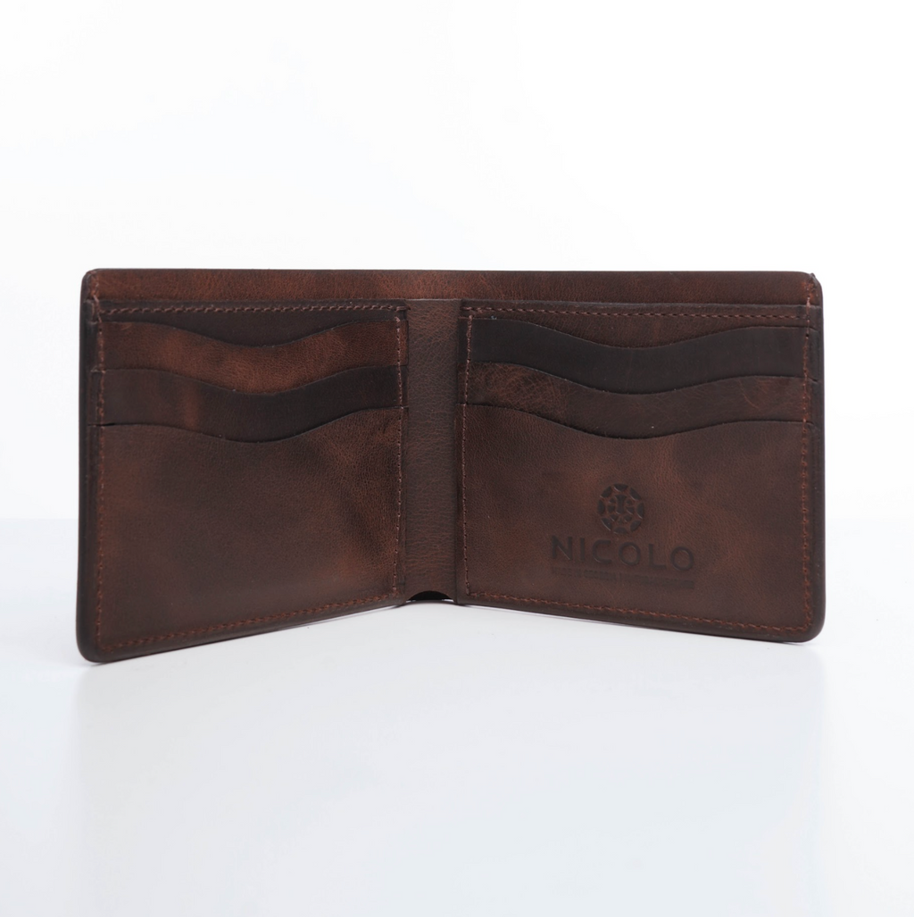 ნიკოლოს ნატურალური ტყავის საფულე, ლურჯი