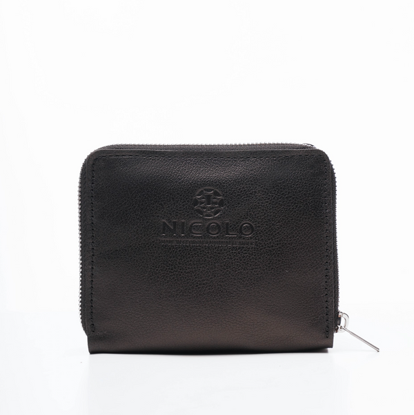 ნიკოლოს ნატურალური ტყავის საფულე, შავი