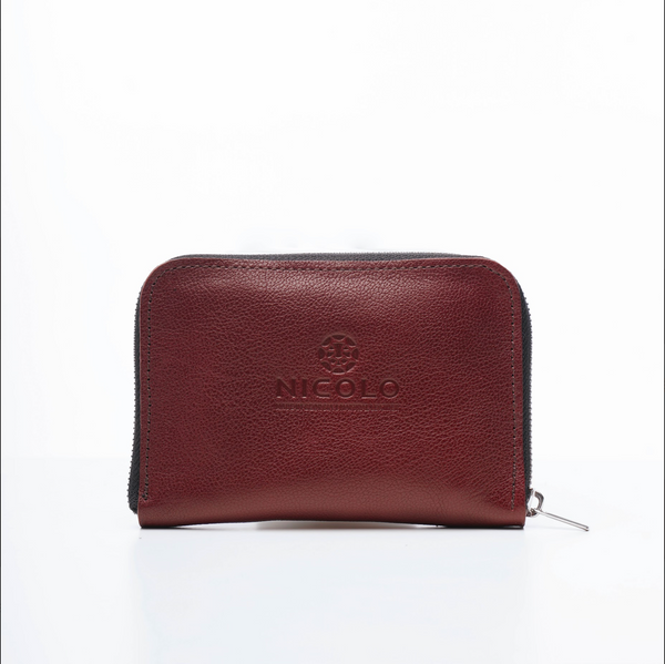 ნიკოლოს ნატურალური ტყავის საფულე, შინდისფერი