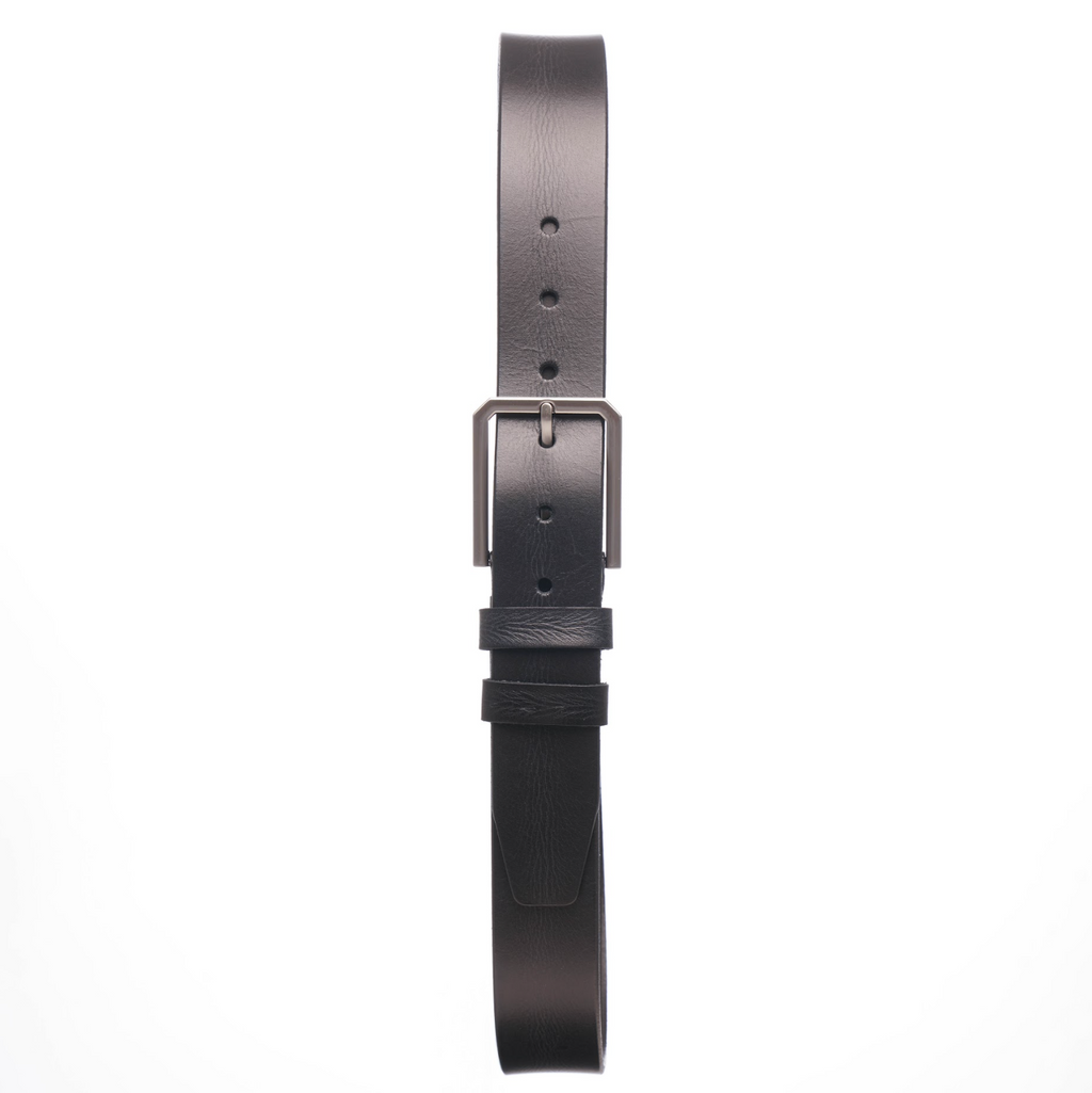 Nicolo Natural Leather Belt Black, 40 mm, LOGON4BL