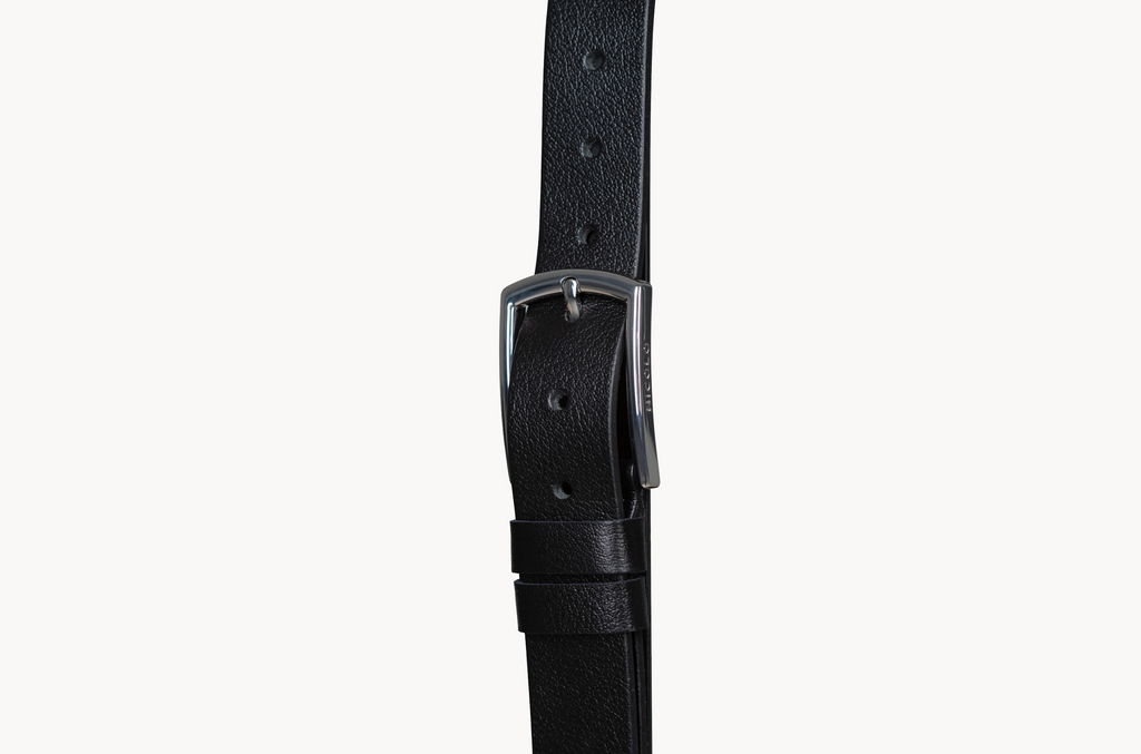 Nicolo Natural Leather Belt Black, 35 mm, LOGOMBL21